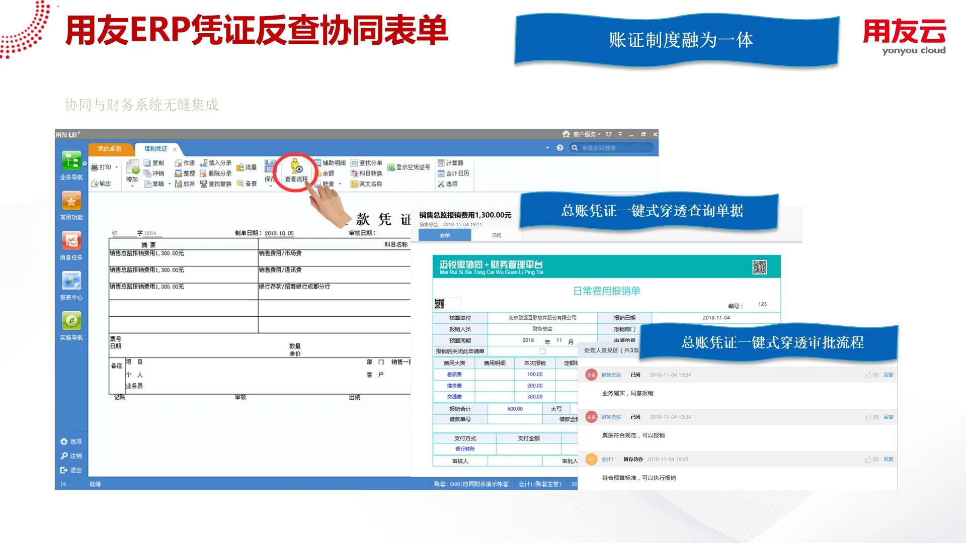 用友ERP凭证反查协同表单