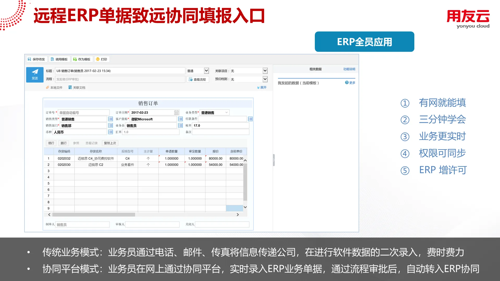 ERP全员应用-远程ERP单据致远协同填报入口